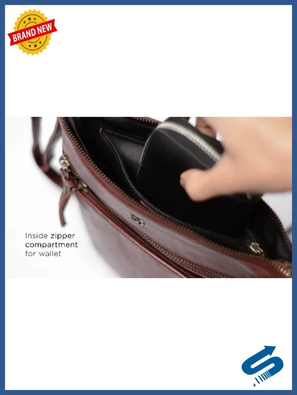 Genuine Leather Small Crossbody Bag with Adjustable Strap